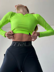 Shortened Rashguard FITRUN Rashguard Midi "Neon Green"