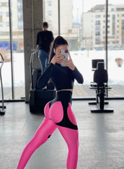 Leggings FITRUN Leggings Super Nuts Corsage Push-Up "Shine Barbie"