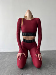 Shortened Rashguard FITRUN Rashguard Midi Brend "Beet Red"