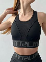 Sports Top FITRUN Top "Total Black Bubble"