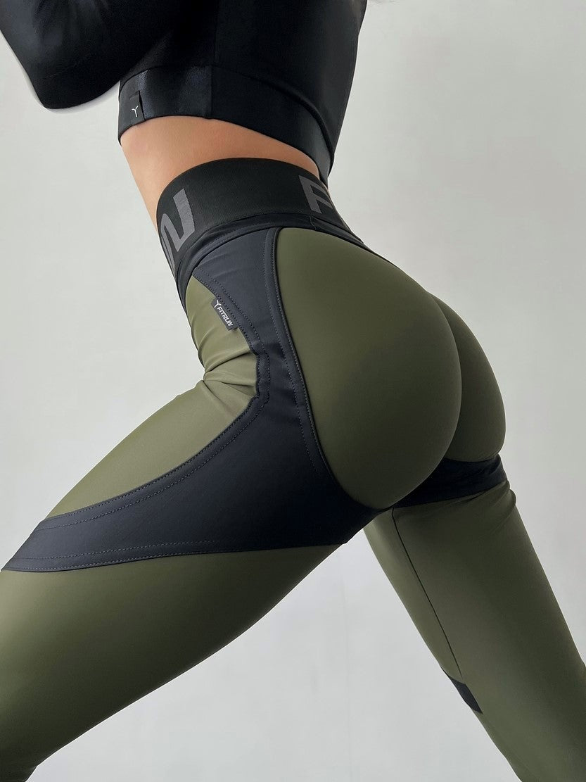 Leggings FITRUN Leggings Super Nuts Push-Up "Khaki"