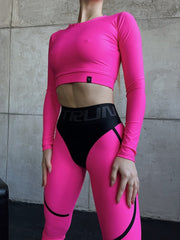 Shortened Rashguard FITRUN Rashguard Midi "Pink"