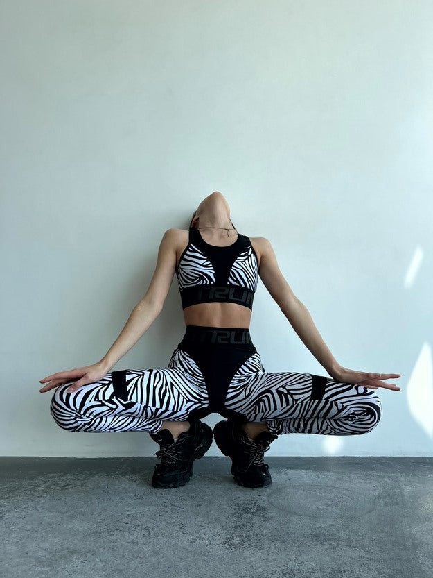 Leggings FITRUN Leggings Super Nuts Push-Up "Zebra"