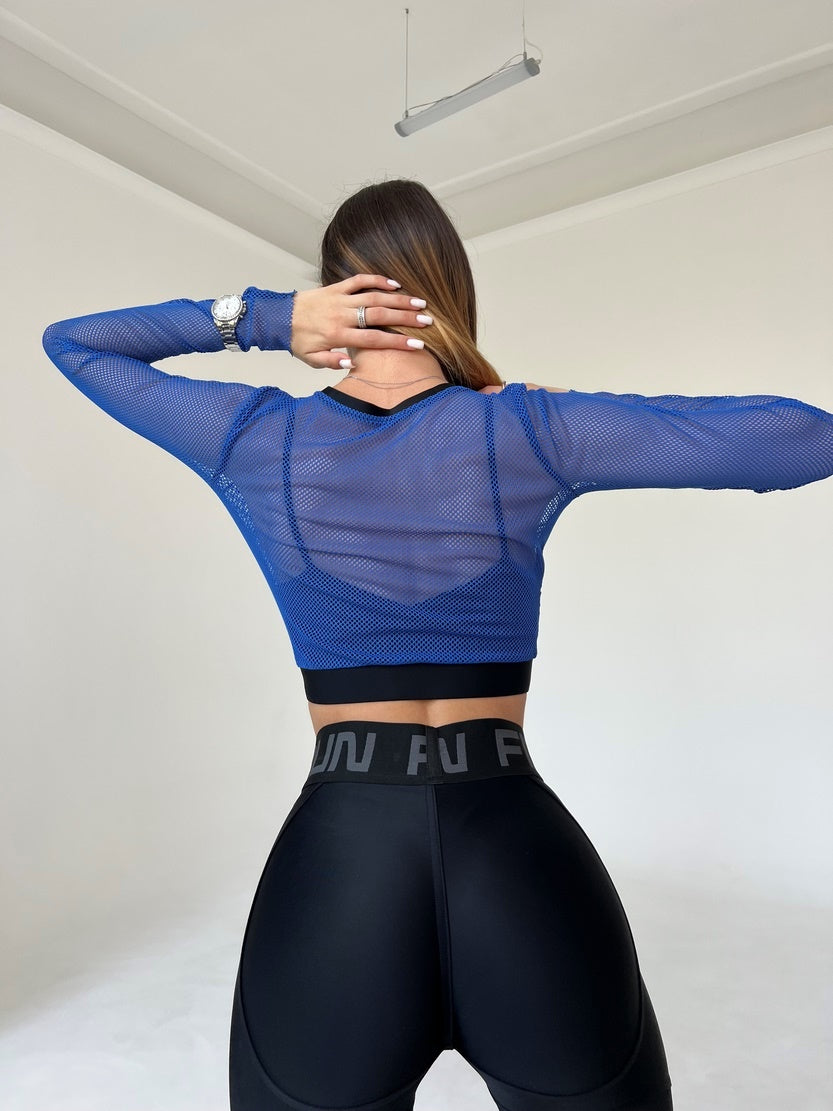 Shortened Rashguard FITRUN Rashguard Midi Mesh "Blue"