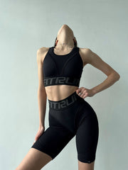 Cycling Short FITRUN Cycling Super Nuts "Total Black Relief"