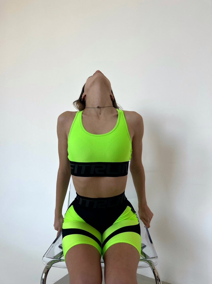 Cycling Short FITRUN Cycling Super Nuts Push-Up "Neon Green"