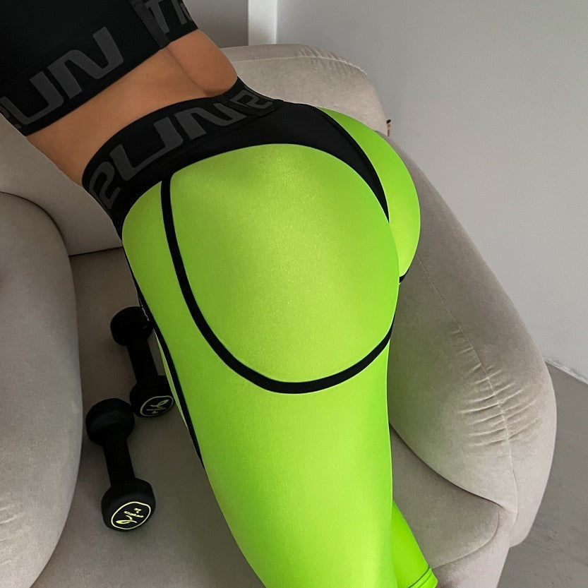 Leggings FITRUN Leggings Super Nuts "Neon Green"