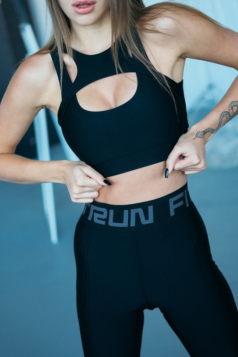 Sports Top FITRUN Top Comfort "Total Black"