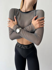 Shortened Rashguard FITRUN Rashguard Midi Mesh "Gray"