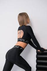 Leggings FITRUN Leggings Super Nuts Push-Up "Total Black"