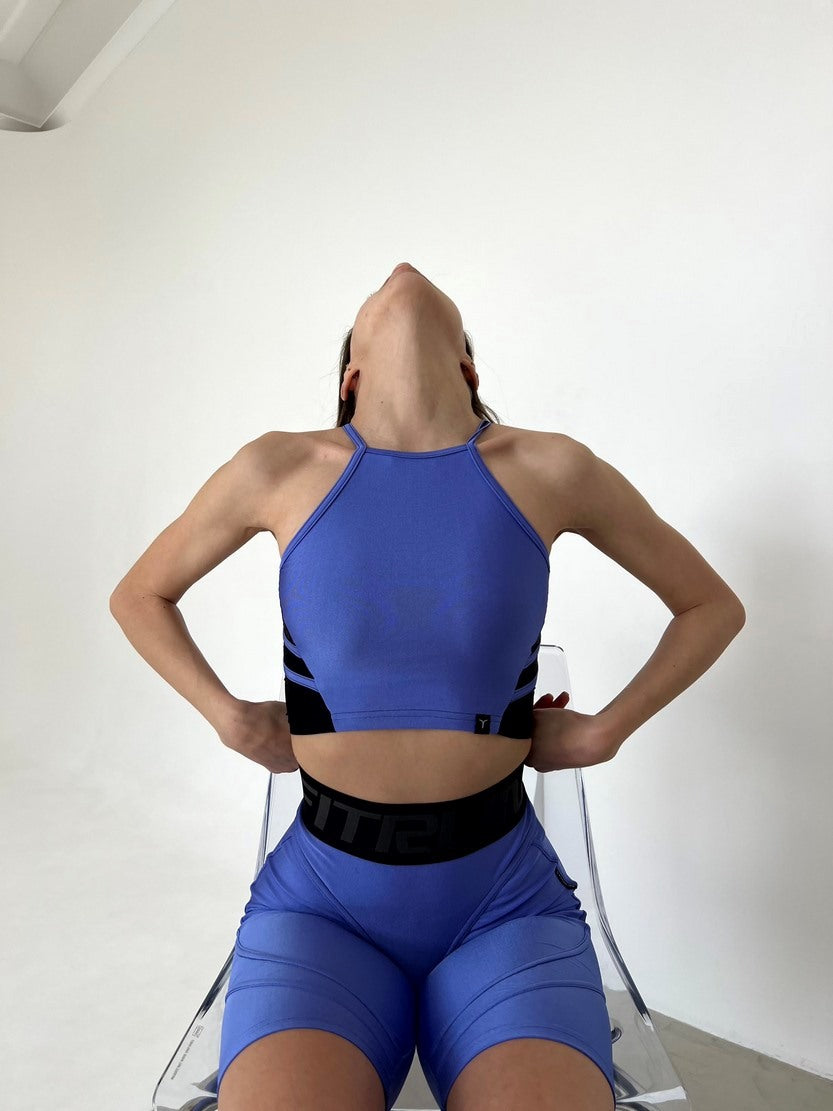 Sports Top FITRUN Crop Top "Shine Cornflower"