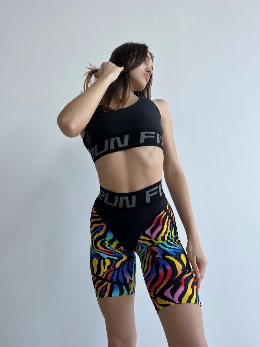 Cycling Short FITRUN Cycling Super Nuts "Colourful Zebra"