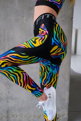 Leggings FITRUN Leggings Super Nuts Push-Up "Colourful Zebra"