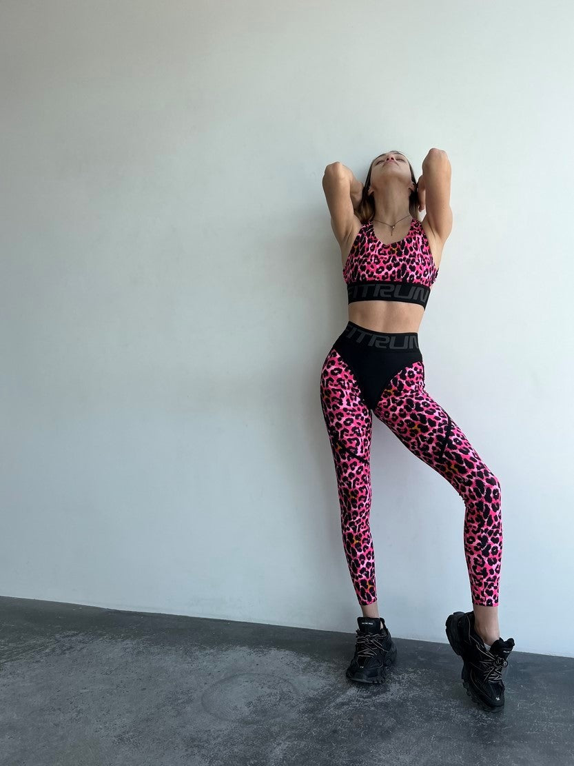 Leggings FITRUN Leggings Super Nuts "Leo Pink"