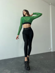 Shortened Rashguard FITRUN Rashguard Midi Mesh "Green"