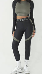 Leggings FITRUN Leggings PowerFul Push-Up "Khaki Blaze"