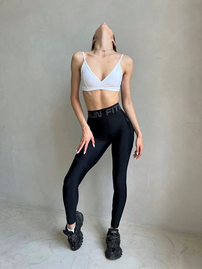 Leggings FITRUN Leggings PowerFul Push-Up "Total Black"