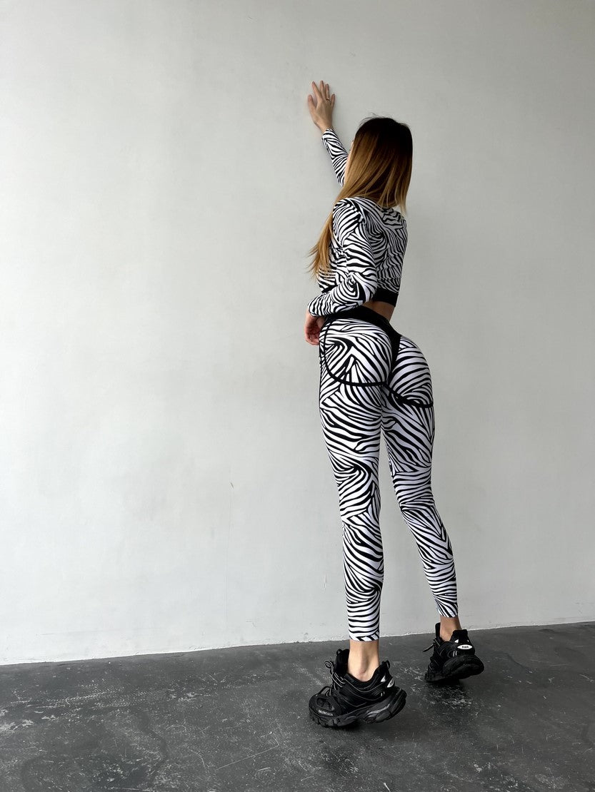 Leggings FITRUN Leggings Super Nuts "Zebra"