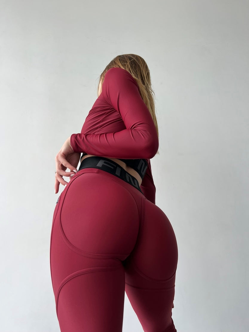 Leggings FITRUN Leggings Super Nuts Push-Up "Total Beet Red"