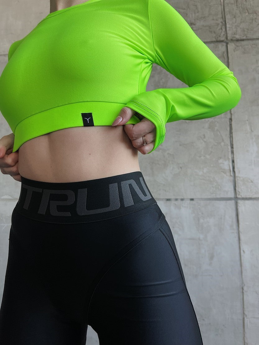 Shortened Rashguard FITRUN Rashguard Midi "Neon Green"