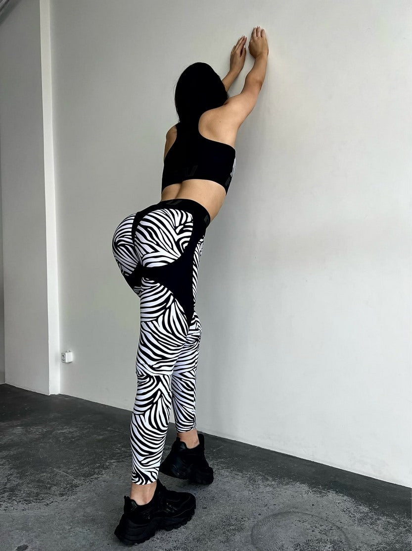 Leggings FITRUN Leggings Super Nuts Push-Up "Zebra"