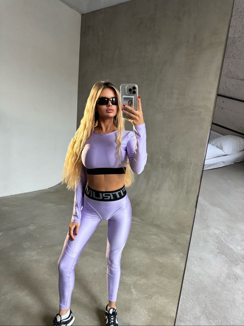 Leggings FITRUN Leggings Super Nuts Push-Up "Total Shine Lilac”