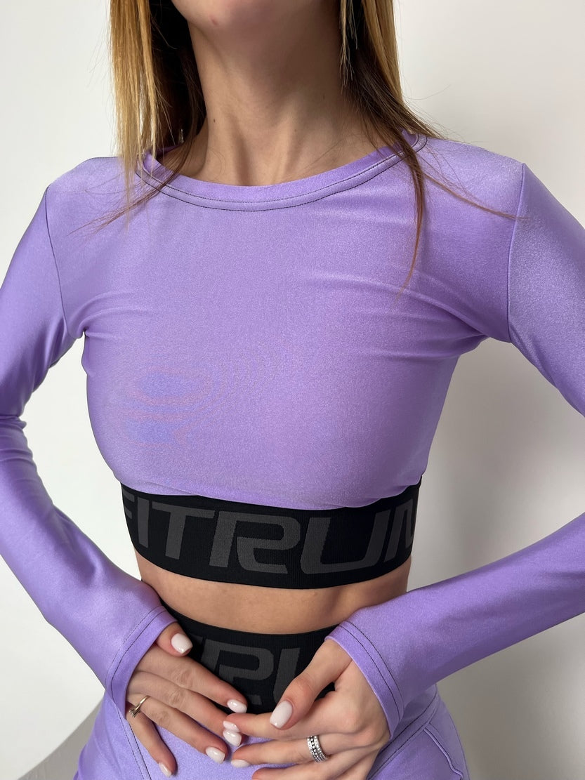 Shortened Rashguard FITRUN Rashguard Midi Brend "Shine Lilac"