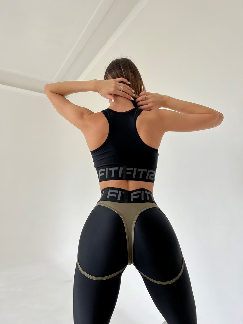 Leggings FITRUN Leggings Super Nuts "Khaki Blaze"