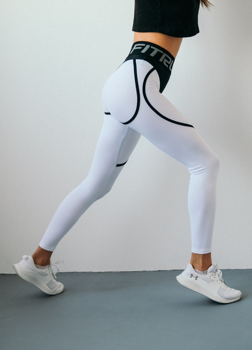 Leggings FITRUN Leggings Super Nuts "White Relief"