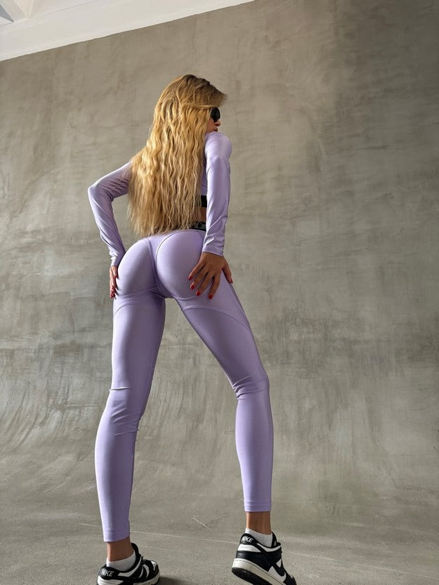 Leggings FITRUN Leggings Super Nuts Push-Up "Total Shine Lilac”