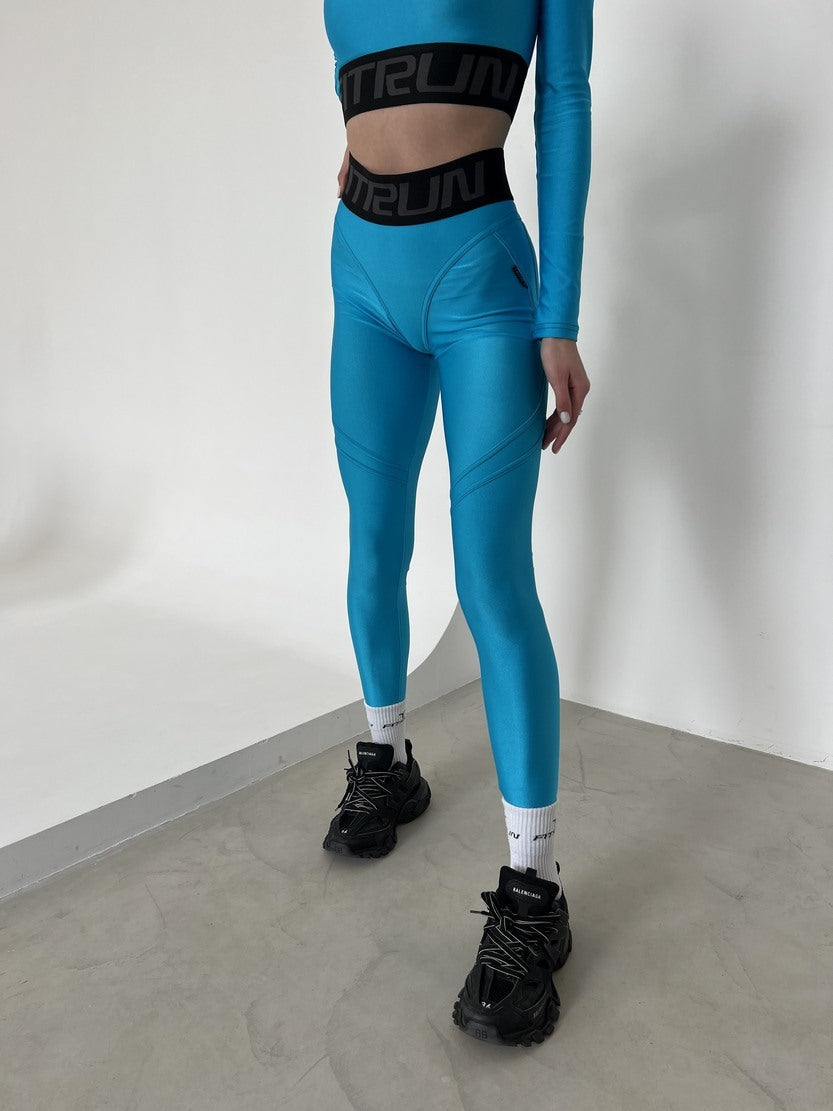 Leggings FITRUN Leggings Super Nuts Push-Up "Total Shine Azure"